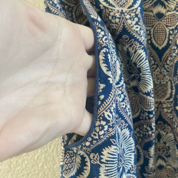 Anthropologie Roller Rabbit Culotte Womens Large Blue Yarella Flounce Pants Boho - Picture 7 of 15